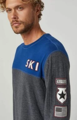 Alp N Rock USA SKI Men's Crew Shirt In Indigo