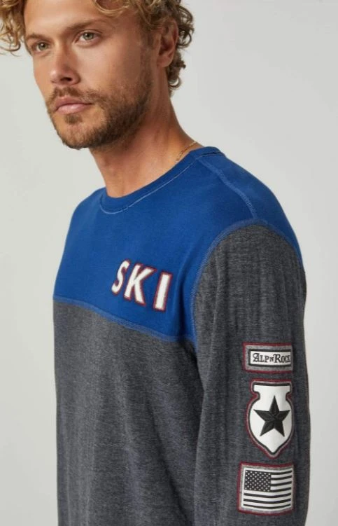Alp N Rock USA SKI Men's Crew Shirt In Indigo