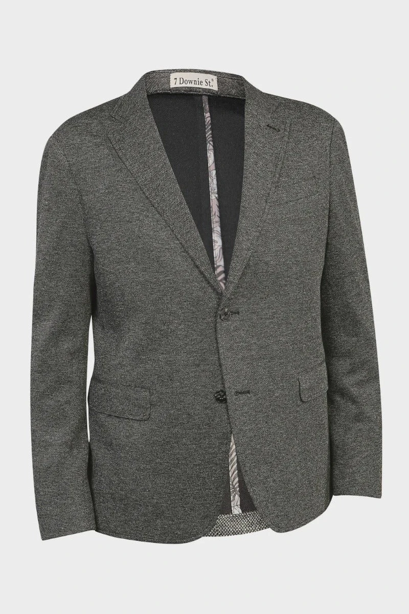 7 Downie Street Mens Grey Knit Sports Coat Blazer Adler ON SALE - Image 2