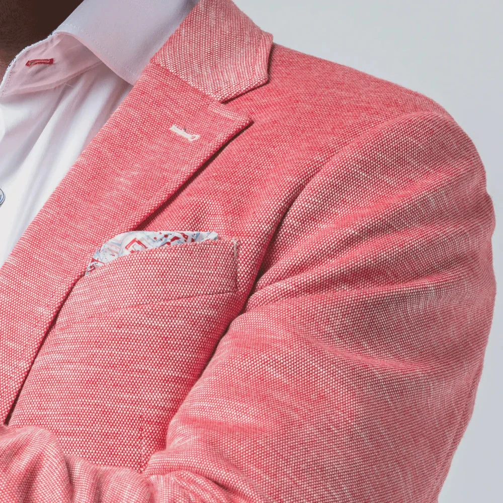 7 Downie Coral Men's Sport Coat Pink Blazer - Image 2