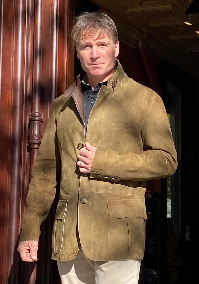 Bergen Of Norway Men's Hans Lambskin Jacket D0B800 In Olive