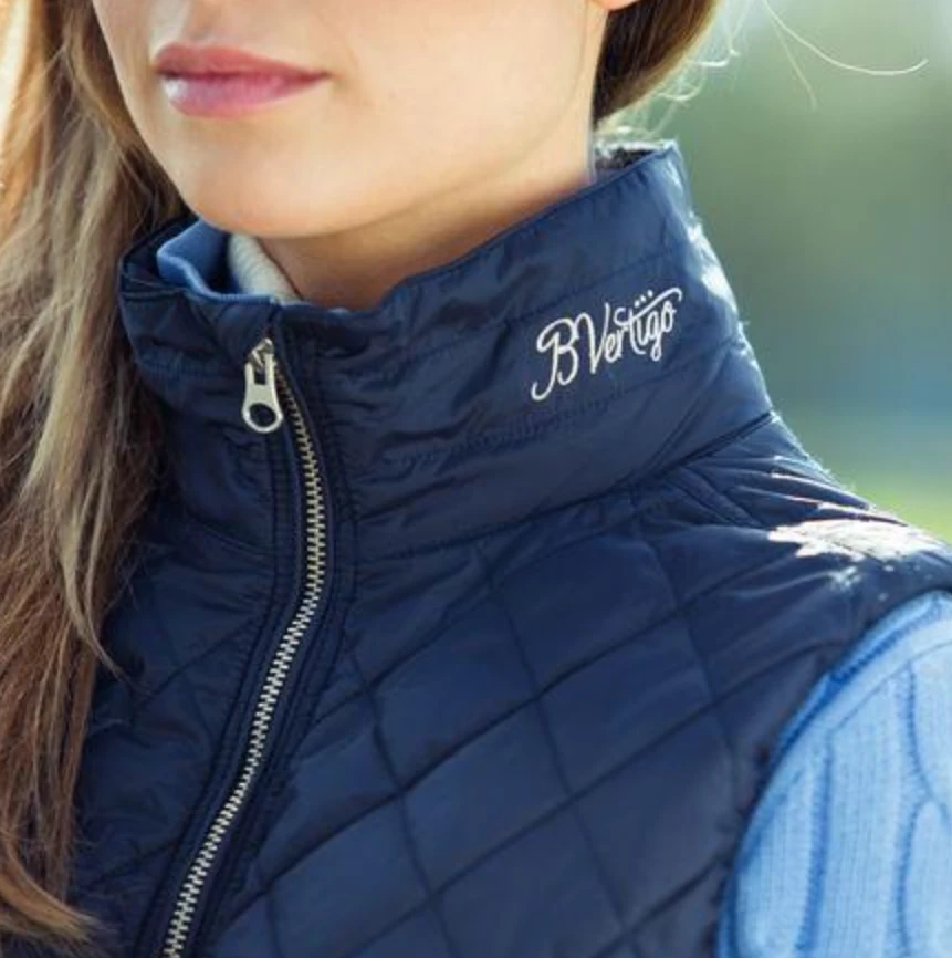 BVertigo Womens Eugene Quilted Vest In Navy - Image 4