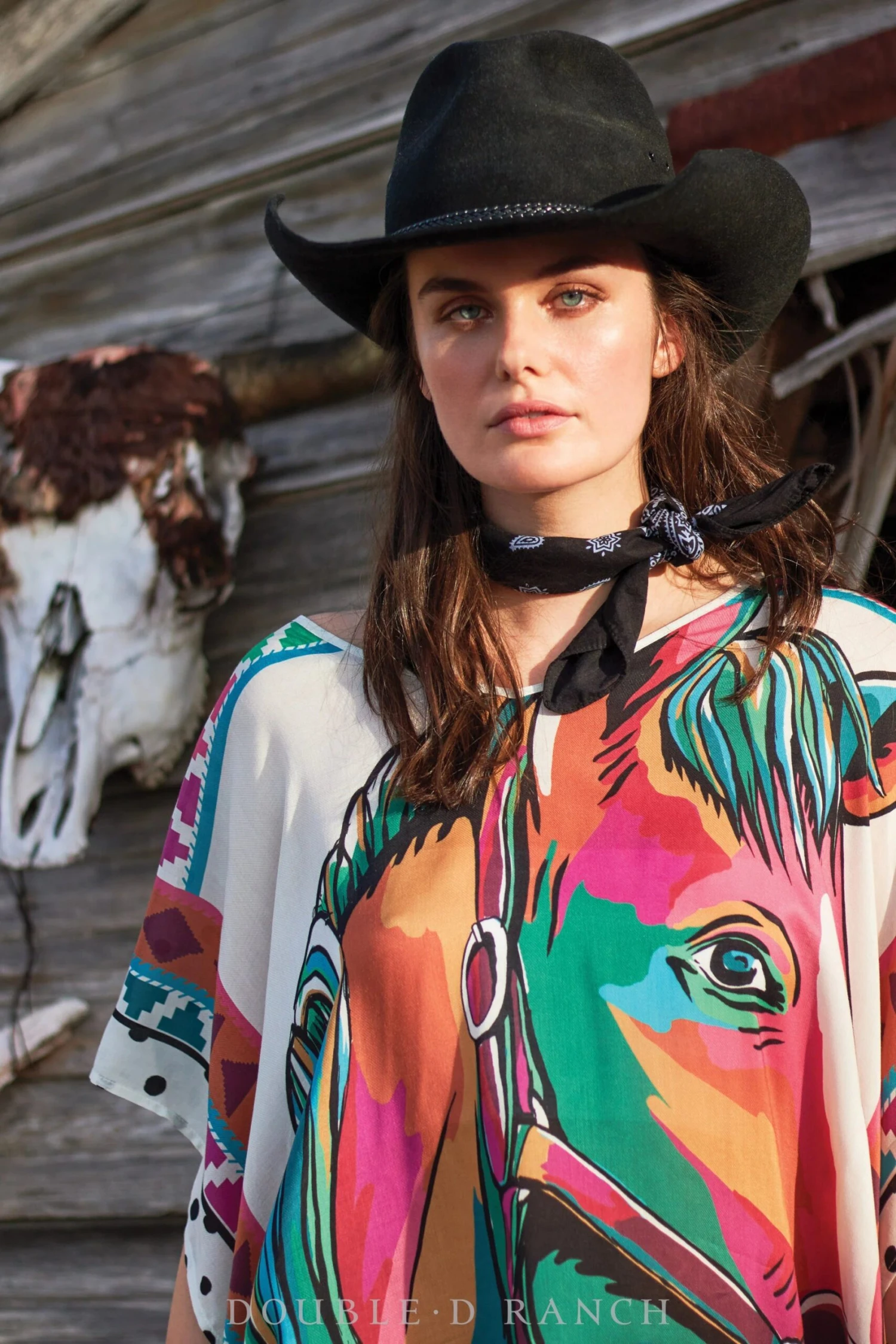 Double D Ranch Women's Hay Babies Pancho - Image 2