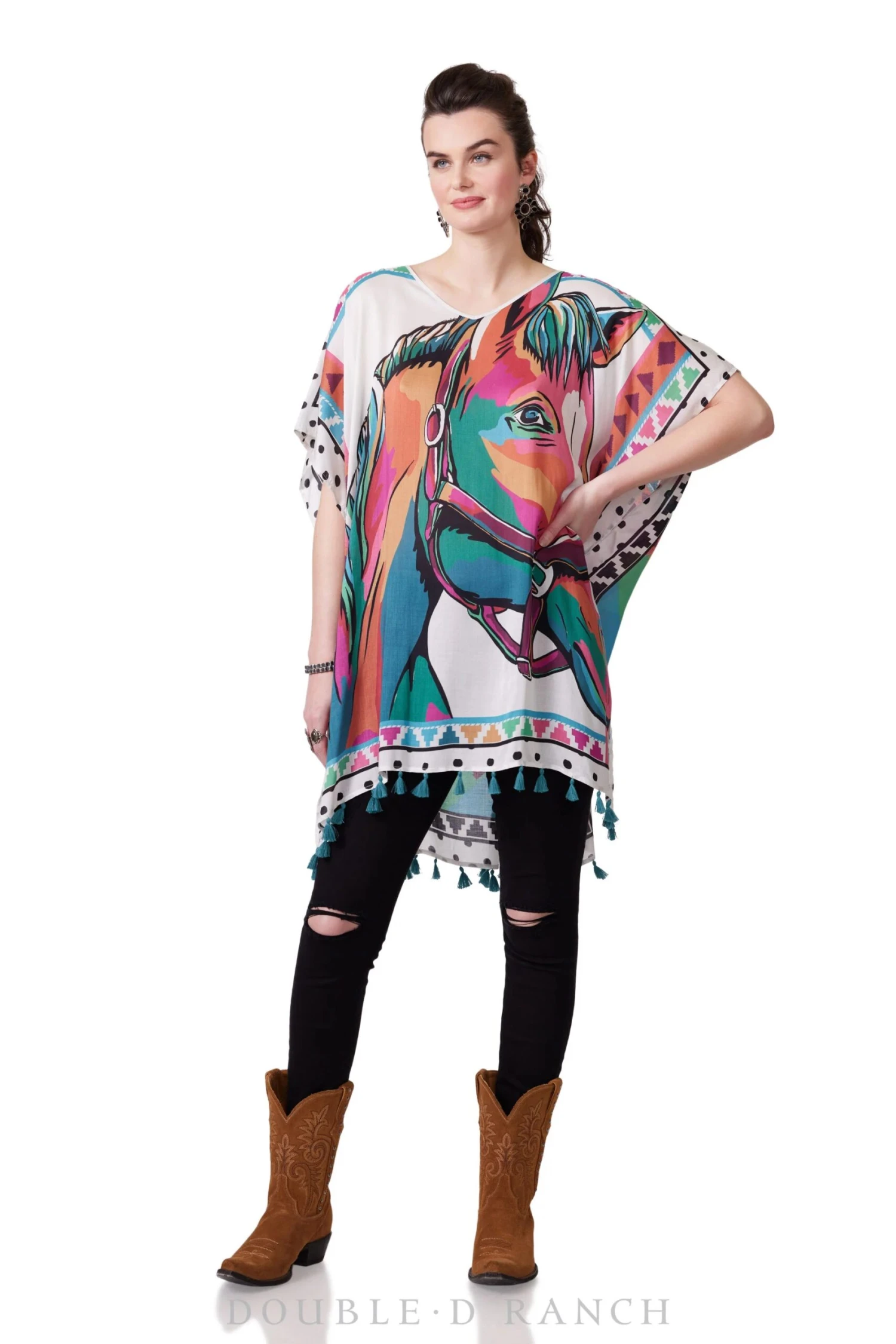 Double D Ranch Women's Hay Babies Pancho - Image 3