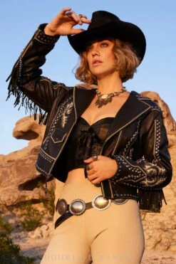 Double D Ranch Design Handy With The Steel Leather Jacket