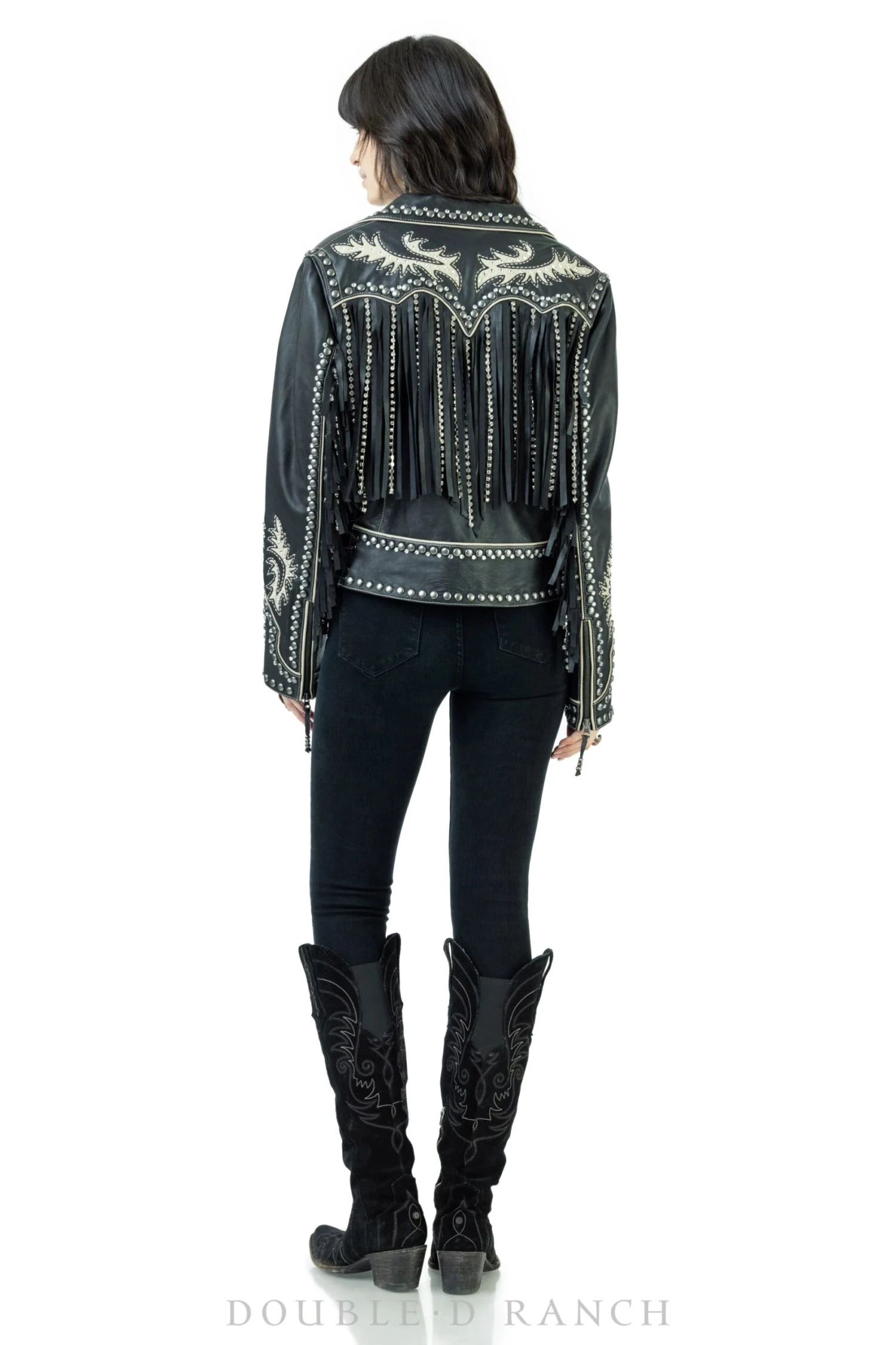 Double D Ranch Design Handy With The Steel Leather Jacket - Image 3