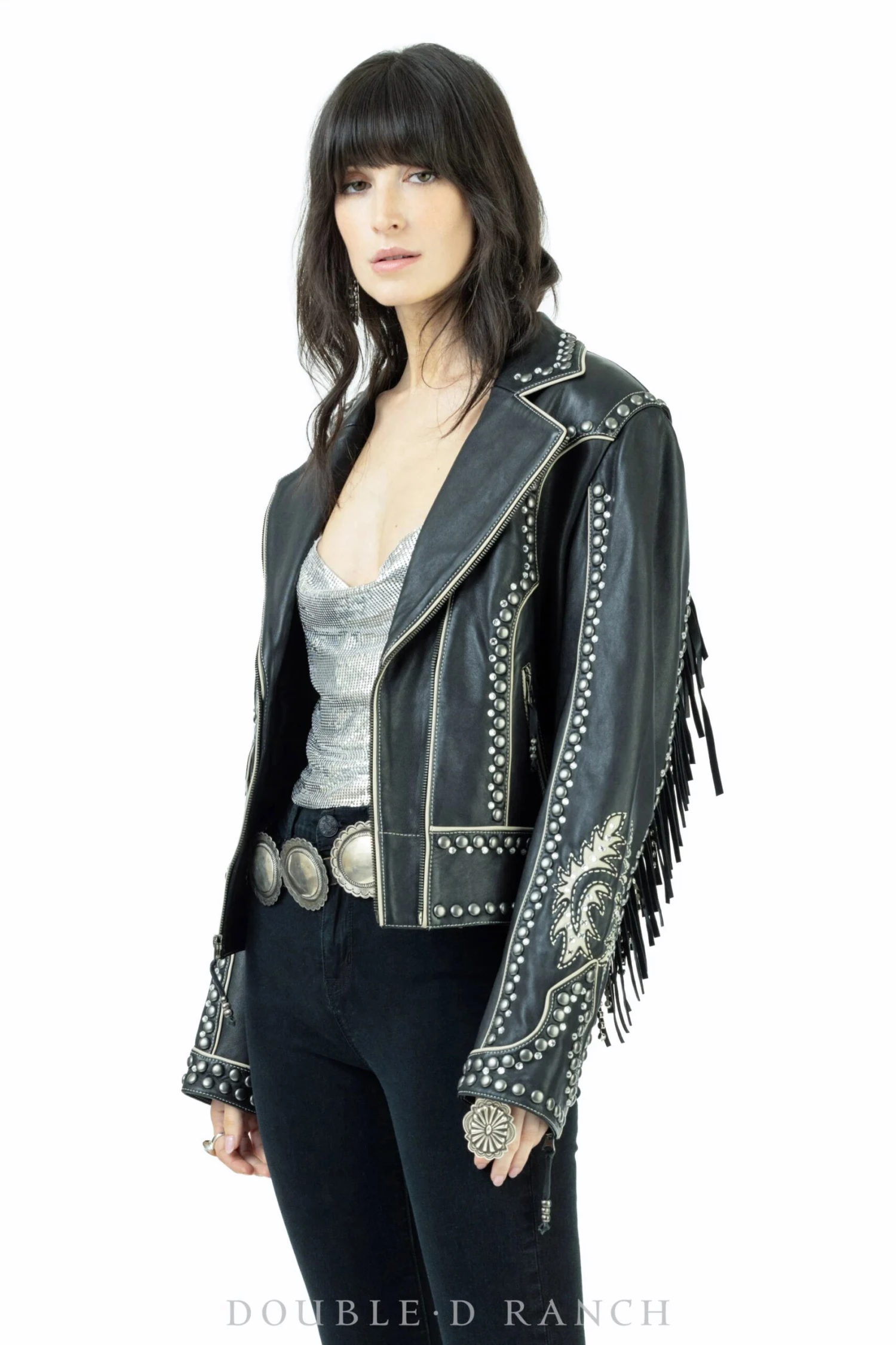 Double D Ranch Design Handy With The Steel Leather Jacket - Image 5