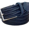 George Roth ESSEN 5702 Leather Braided Woven Stretch In Navy SS22
