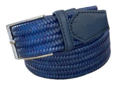 George Roth ESSEN 5712 Leather Braided Woven Stretch In Sapphire
