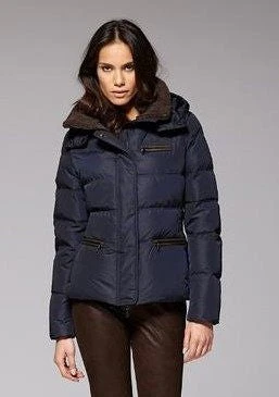 Gimo Women's Short Down Jacket In Navy Gimo Italia - ON SALE! - Image 2