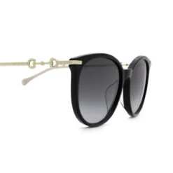 Gucci Horse Bit Equestrian Style Women's Sunglasses In Black Gold GG0885SA- 001