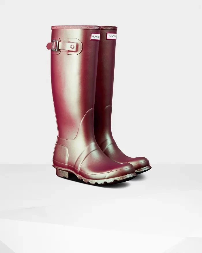 Hunter Womens Original Tall Nebula Rhythmic Pink Rain Boot - Image 2