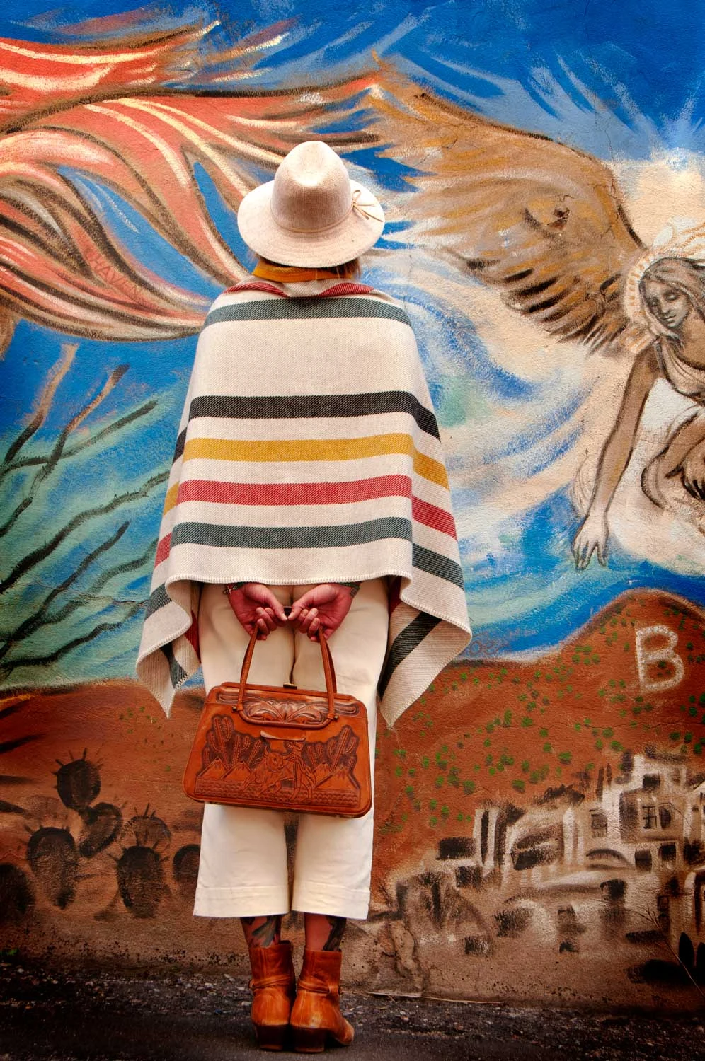 Pendleton Glacier Park Poncho Made In USA Eco-Wise Vintage Glacier Wool Blanket - Image 5