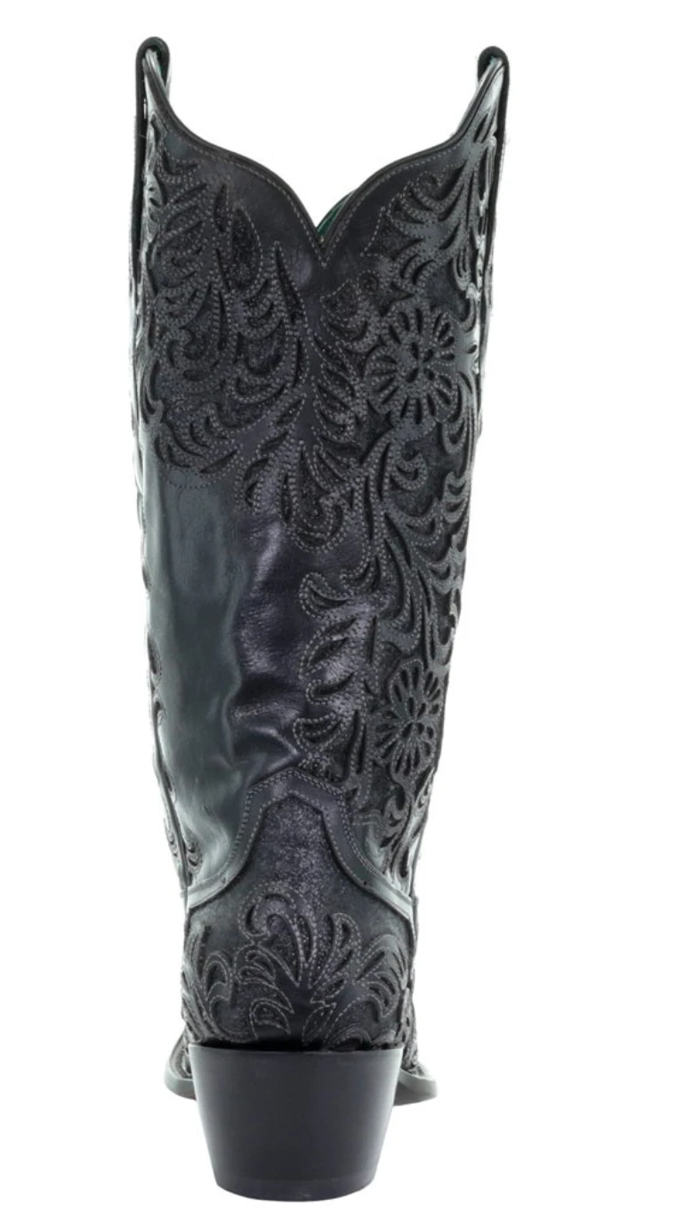 CORRAL WOMEN'S BLACK FULL INLAY BOOT - G1417 - Image 5