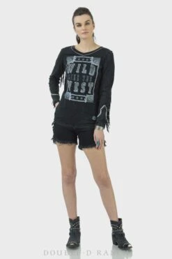 Double D Ranch Wild Like The West Black Billy The Kid Women's Top