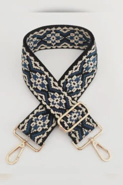 Aztec Knit Guitar Strap Blk/Blue/White