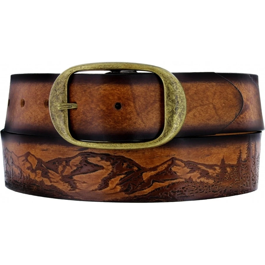 Brighton Justin Eagle & Sun Etching Belt