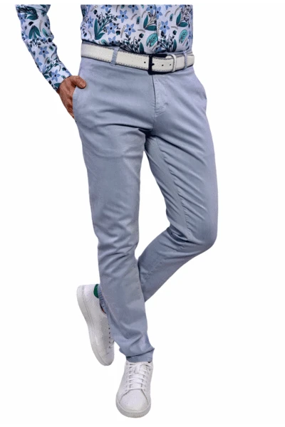 7 Downie Men's London Style Pants In Aqua Light Blue