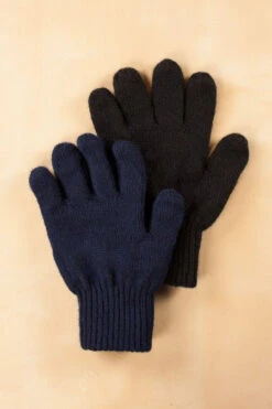 Simply Natural Reversible Gloves In Navy/Black
