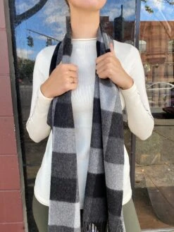 Simply Natural Buffalo Scarf In Grey