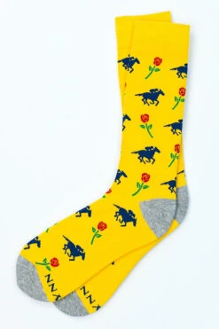 Alynn Socks Horse Racing Victory Rose In Yellow